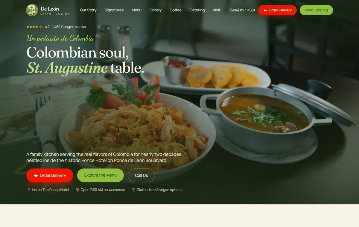 Home page of deleonlatincocina.com