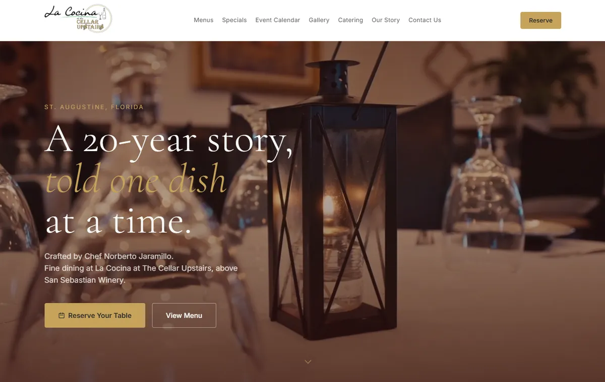 Home page of lacocinarestaurantandbar.com